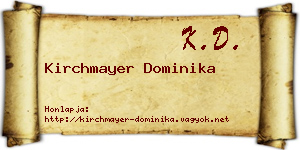 Kirchmayer Dominika névjegykártya